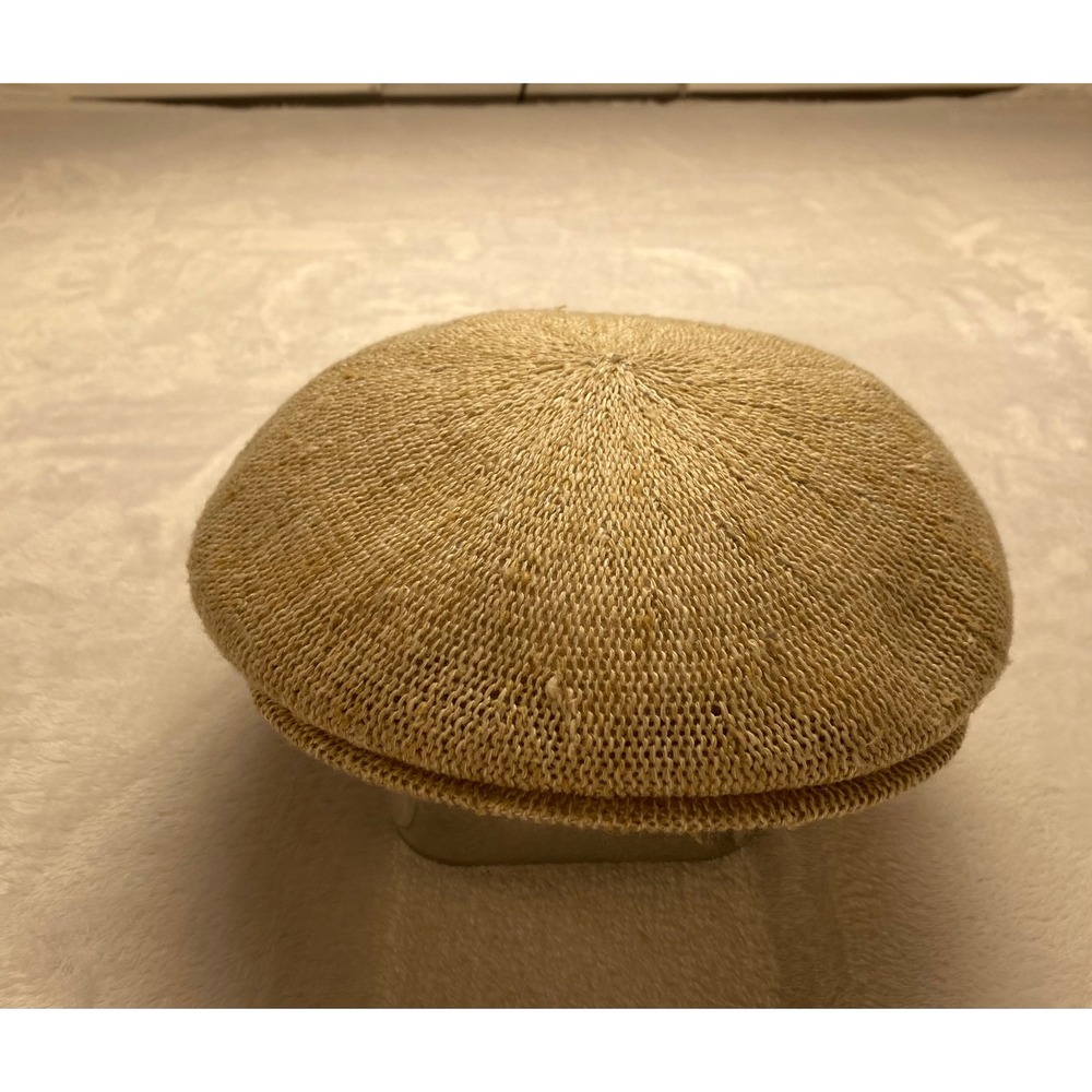 Kangol Design Flat Cap Mens Medium Tan Beige Knit Ivy Hat MadeEngland Vintage - Picture 6 of 9